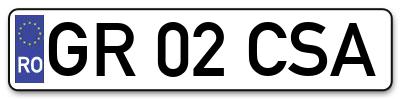 Placuta inmatriculare numar auto  GR-02-CSA, GR 02 CSA, GR02CSA