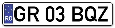 Placuta inmatriculare numar auto  GR-03-BQZ, GR 03 BQZ, GR03BQZ