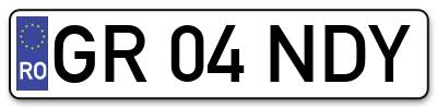 Placuta inmatriculare numar auto  GR-04-NDY, GR 04 NDY, GR04NDY