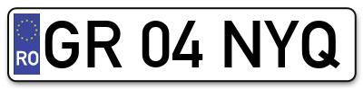 Placuta inmatriculare numar auto  GR-04-NYQ, GR 04 NYQ, GR04NYQ