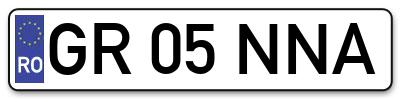 Placuta inmatriculare numar auto  GR-05-NNA, GR 05 NNA, GR05NNA