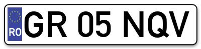 Placuta inmatriculare numar auto  GR-05-NQV, GR 05 NQV, GR05NQV