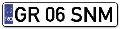 Placuta inmatriculare numar auto  GR-06-SNM, GR 06 SNM, GR06SNM
