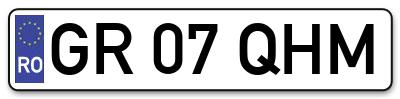 Placuta inmatriculare numar auto  GR-07-QHM, GR 07 QHM, GR07QHM