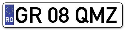 Placuta inmatriculare numar auto  GR-08-QMZ, GR 08 QMZ, GR08QMZ
