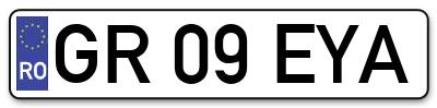 Placuta inmatriculare numar auto  GR-09-EYA, GR 09 EYA, GR09EYA
