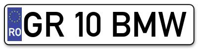 Placuta inmatriculare numar auto  GR-10-BMW, GR 10 BMW, GR10BMW