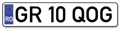 Placuta inmatriculare numar auto  GR-10-QOG, GR 10 QOG, GR10QOG
