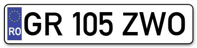 Placuta inmatriculare numar auto  GR-105-ZWO, GR 105 ZWO, GR105ZWO