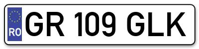 Placuta inmatriculare numar auto  GR-109-GLK, GR 109 GLK, GR109GLK