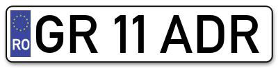 Placuta inmatriculare numar auto  GR-11-ADR, GR 11 ADR, GR11ADR