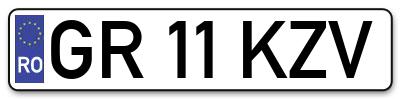 Placuta inmatriculare numar auto  GR-11-KZV, GR 11 KZV, GR11KZV