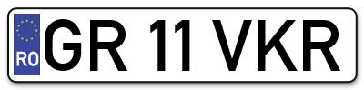 Placuta inmatriculare numar auto  GR-11-VKR, GR 11 VKR, GR11VKR