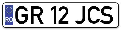 Placuta inmatriculare numar auto  GR-12-JCS, GR 12 JCS, GR12JCS