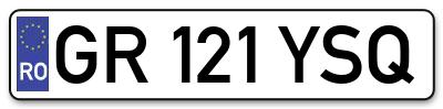Placuta inmatriculare numar auto  GR-121-YSQ, GR 121 YSQ, GR121YSQ