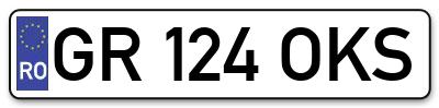 Placuta inmatriculare numar auto  GR-124-OKS, GR 124 OKS, GR124OKS