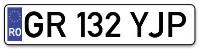 Placuta inmatriculare numar auto  GR-132-YJP, GR 132 YJP, GR132YJP