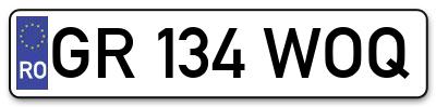 Placuta inmatriculare numar auto  GR-134-WOQ, GR 134 WOQ, GR134WOQ
