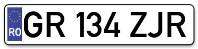 Placuta inmatriculare numar auto  GR-134-ZJR, GR 134 ZJR, GR134ZJR
