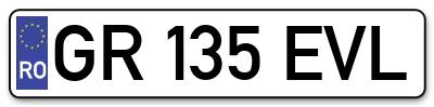 Placuta inmatriculare numar auto  GR-135-EVL, GR 135 EVL, GR135EVL