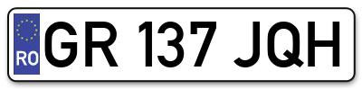 Placuta inmatriculare numar auto  GR-137-JQH, GR 137 JQH, GR137JQH