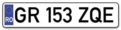 Placuta inmatriculare numar auto  GR-153-ZQE, GR 153 ZQE, GR153ZQE