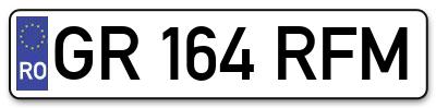 Placuta inmatriculare numar auto  GR-164-RFM, GR 164 RFM, GR164RFM