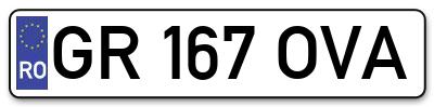 Placuta inmatriculare numar auto  GR-167-OVA, GR 167 OVA, GR167OVA