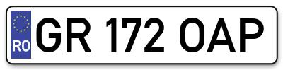 Placuta inmatriculare numar auto  GR-172-OAP, GR 172 OAP, GR172OAP
