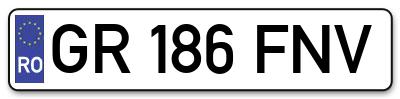 Placuta inmatriculare numar auto  GR-186-FNV, GR 186 FNV, GR186FNV