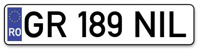 Placuta inmatriculare numar auto  GR-189-NIL, GR 189 NIL, GR189NIL