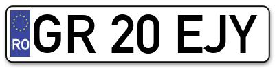 Placuta inmatriculare numar auto  GR-20-EJY, GR 20 EJY, GR20EJY