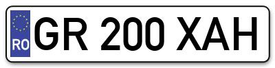 Placuta inmatriculare numar auto  GR-200-XAH, GR 200 XAH, GR200XAH