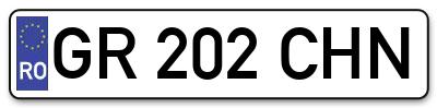 Placuta inmatriculare numar auto  GR-202-CHN, GR 202 CHN, GR202CHN
