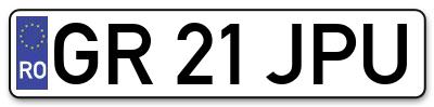 Placuta inmatriculare numar auto  GR-21-JPU, GR 21 JPU, GR21JPU