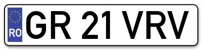 Placuta inmatriculare numar auto  GR-21-VRV, GR 21 VRV, GR21VRV