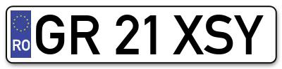 Placuta inmatriculare numar auto  GR-21-XSY, GR 21 XSY, GR21XSY
