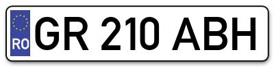 Placuta inmatriculare numar auto  GR-210-ABH, GR 210 ABH, GR210ABH