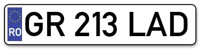 Placuta inmatriculare numar auto  GR-213-LAD, GR 213 LAD, GR213LAD
