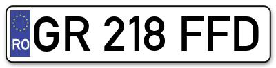Placuta inmatriculare numar auto  GR-218-FFD, GR 218 FFD, GR218FFD