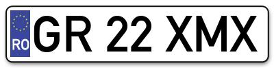 Placuta inmatriculare numar auto  GR-22-XMX, GR 22 XMX, GR22XMX