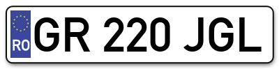 Placuta inmatriculare numar auto  GR-220-JGL, GR 220 JGL, GR220JGL