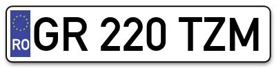 Placuta inmatriculare numar auto  GR-220-TZM, GR 220 TZM, GR220TZM