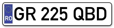 Placuta inmatriculare numar auto  GR-225-QBD, GR 225 QBD, GR225QBD