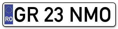 Placuta inmatriculare numar auto  GR-23-NMO, GR 23 NMO, GR23NMO