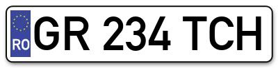 Placuta inmatriculare numar auto  GR-234-TCH, GR 234 TCH, GR234TCH