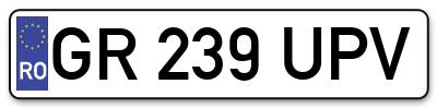 Placuta inmatriculare numar auto  GR-239-UPV, GR 239 UPV, GR239UPV
