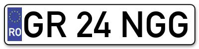 Placuta inmatriculare numar auto  GR-24-NGG, GR 24 NGG, GR24NGG