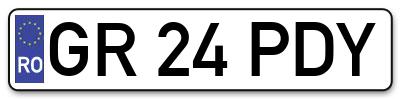 Placuta inmatriculare numar auto  GR-24-PDY, GR 24 PDY, GR24PDY