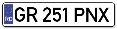 Placuta inmatriculare numar auto  GR-251-PNX, GR 251 PNX, GR251PNX